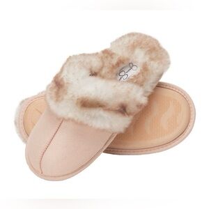 ‼️RARE‼️🎸Jessica Simpson🎸🔥NWT🔥Faux Fur House Memory Foam Slippers in Pink—7-8
